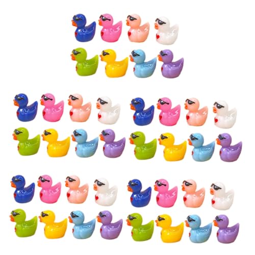 UPKOCH Mini Harzente Ente 40st Mini-Ente Frösche Enten-Cupcake-Topper Miniatur-tierfigur Süße Entenstatue Mikrolandschaftstiere Für Ente Entenfiguren Miniaturenten Harz Tiny Ducks von UPKOCH