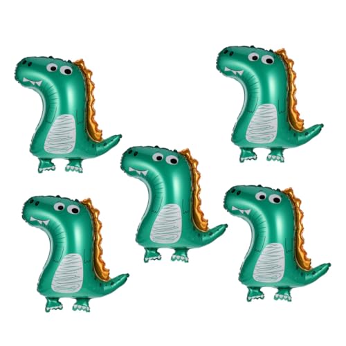 5st Dinosaurier-folienballons Aufblasbares Dinosaurierspielzeug Geburtstag Luftballons Cartoon-ballon Ballons Dinosaurier Kronenballons Tierballons Aluminiumfolie Green UPKOCH von UPKOCH