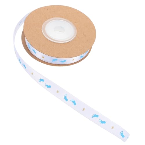 UPKOCH 1 Rolle Gold Stempelband Feierbänder Fußabdruckmusterband Alles Zum Geburtstag Ribbon Bastelband Babypartybänder Für Gäste Geschenkband Zum Geburtstag Sky-blue Polyester von UPKOCH