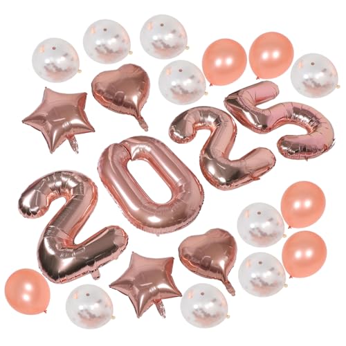 UPKOCH 1 Satz 2025 Pailletten-ballon-set Neujahrsballon Für 2025 Dekorative Luftballons Festivalballons Luftballons Aus Aluminiumfolie Luftballons Für Die Party Latex Rose Gold von UPKOCH