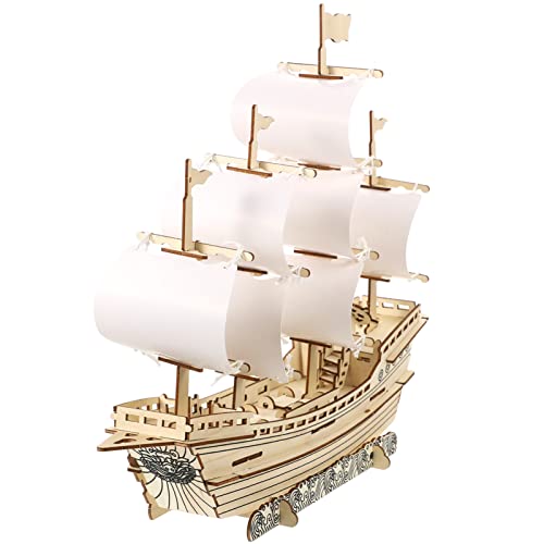 UPKOCH 1 Satz 3D-Segelpuzzle Yacht Piratenboot-Modell Bausätze zum Bauen DIY Segelschiff Modellbausatz Holzbausatz für Segelschiff Segelboot-Puzzles aus Holz 3D-Segelboot-Rätsel von UPKOCH