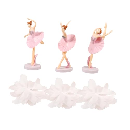 UPKOCH 1 Satz 6 Stk Ballettmädchen-ornamente Ballett Tortenaufsatz Spielzeugfigur Wohnkultur Tänzer Figur Statue Auto-geburtstagsdekoration Kuchenkugeln Ballerina-statue Gittergewebe Rosa von UPKOCH