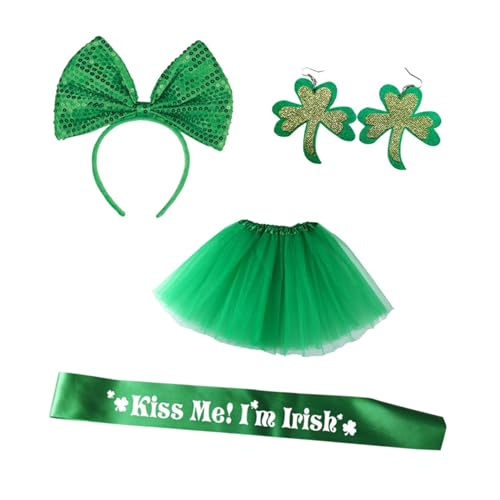 UPKOCH 1 Satz Irisches vierteiliges Set Kopfschmuck zum St. Patricks Day Festival-Haarband st patricks day haarschmuck celebrations St. Patrick's Day Partyzubehör St. Patrick's Day Rock von UPKOCH