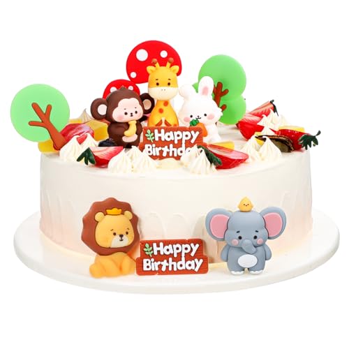 UPKOCH Dschungel Thema Kuchen Dekorationen Baby Dusche Geburtstag Tier Kuchen Topper Dekorationen Set von UPKOCH