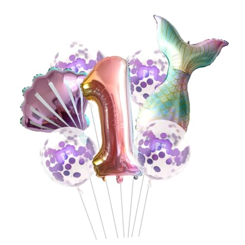 UPKOCH 1 Satz Meerjungfrau-Thema-Ballon-Set Geburtstags-Layout-Ballons -Dusche-Ballon Meerjungfrau-Dekorationen wandverkleidung wand polsterung ballonie Partyballons Aluminiumfolie von UPKOCH