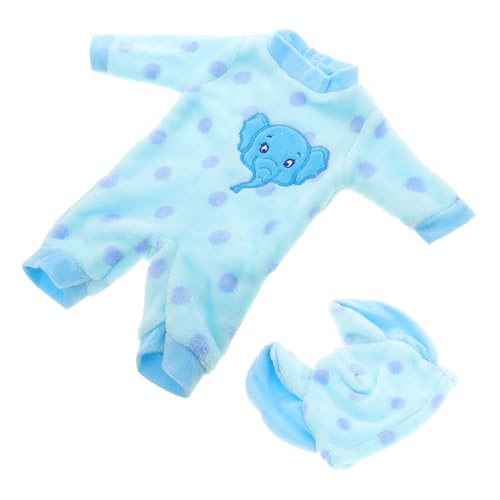 UPKOCH 1 Satz Puppen-Einteiler-Pyjama Kleidung Für Wiedergeborene Babypuppen Puppenzubehör Kleidung Für Wiedergeborene Puppen Puppenkleidung Sky-Blue Plüsch von UPKOCH