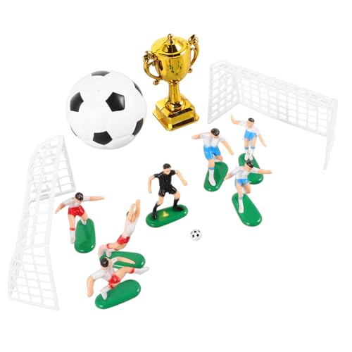 UPKOCH 1 Satz Trophäen-fußballmodell Miniatur-haussport Mini-sportspielset Tortenaufsatz Für Fußballtore Kuchendekoration Zum Thema Fußball Fußballspielerfigur Plastik Wiederverwendbar von UPKOCH