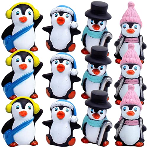 UPKOCH 1 Satz Winter-pinguin-ornament Pinguin-becher Positiver Pinguin Kleine Terrarienfigur Pinguin Weihnachtsschmuck Pinguin Plüsch Pinguin Kuchen Kleine Pinguinfigur Vinyl 12st von UPKOCH