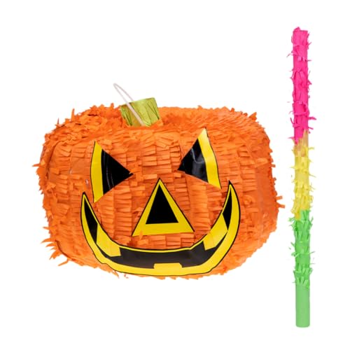 UPKOCH 1 Set Halloween-Kürbis-Pinata Mit Sammelstab Süßigkeitenfüller Pinata Halloween-Pinata-Spielzeug Halloween-Leckerli-Behälter Pinata- Für Halloween-Party von UPKOCH