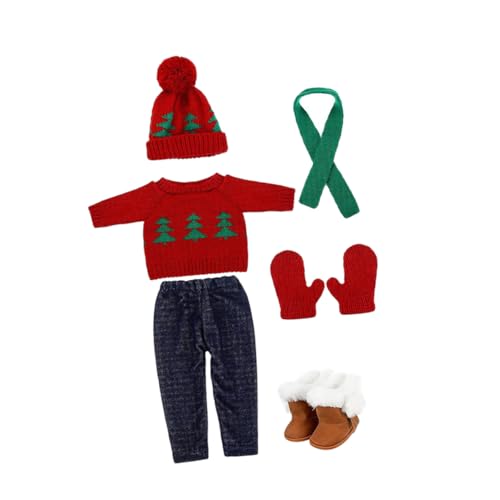 UPKOCH 1 Set Puppe Weihnachten Outfit Weihnachten Pullover Schal Und Hut Dekoration Puppe Dress-up Kleidung von UPKOCH