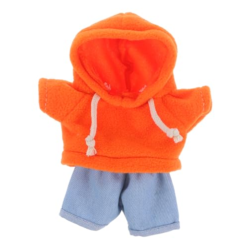 UPKOCH 1 Set Süßer Bären Puppen Kapuzenpullover Und Jeans Outfit Plüschtier Kleidung Lässige Puppenkleidung Schöne Puppen Kapuzenjacke Und Hose Für 20 cm Große Mini Plüschtiere von UPKOCH