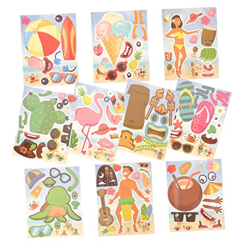 UPKOCH 10 Blatt Hawaii-Aufkleber gitarrenkoffer Aufkleber Scrapbooking Sticker Scrapbook Stickers Sommeraufkleber Wohnkultur Selbstklebende Abziehbilder Sommer-Aufkleber Maske von UPKOCH