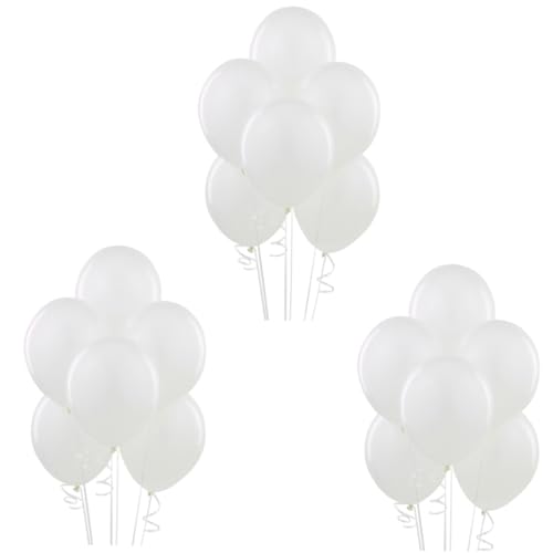 UPKOCH 100 Stück 10 Gummiballon Perlenballons -Dusche-Ballon party mitgebsel kinder kinderparty mitgebsel Luftballonspielzeug ballongas Hochzeit Latexballon Party-Latexballon Weiß von UPKOCH