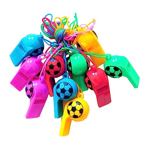 UPKOCH 100st Fußball Pfeife Fußball-partygeschenke Fußballpfeifen in Großen Mengen Fußballgeschenke Gastgeschenke Zum Thema Fußball Fußballpfeifen Gefallen Pfeifen Mit Lanyard Plastik von UPKOCH