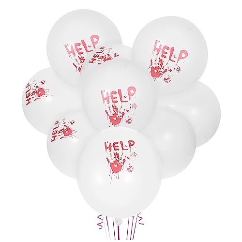 UPKOCH 100st Handballon Halloween-party-ballon Gruselige Handabdruckballons Halloween-verzierung Luftballons Mit Handabdruck Halloween-handabdruck-luftballons Weiß Emulsion von UPKOCH