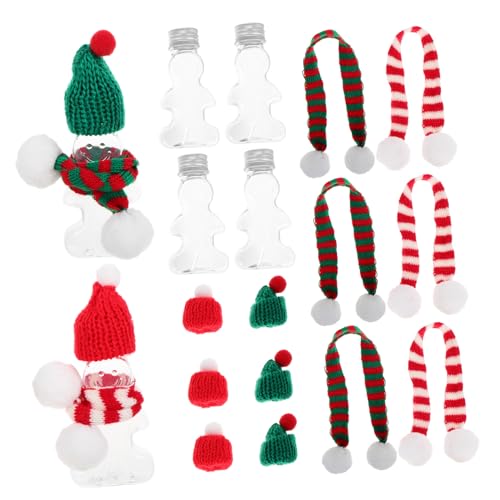 UPKOCH 10st Lebkuchenmann-flasche Weihnachtszuckerstange Weihnachtsgetränkgläser Weihnachts-mini-hut Weihnachtsbaumsaftflaschen Lebkuchenflasche Weihnachts-mini-basteldekoration Plastik von UPKOCH