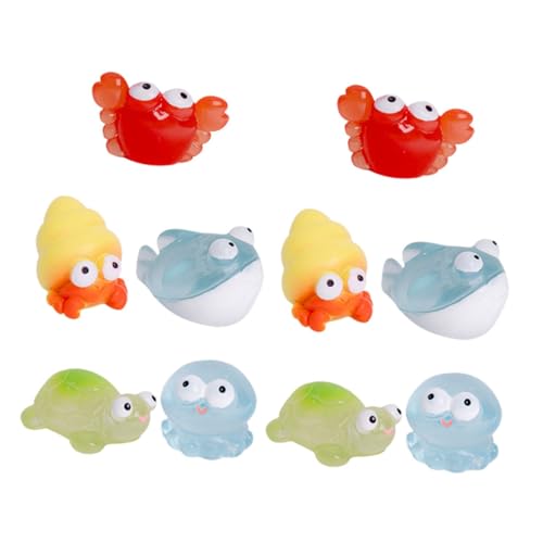 UPKOCH 10st Meerestierdekorationen Mikrolandschaftsfiguren Miniatur Meerestiere Mini Meerestiere DIY Aquarium-Dekoration Quallenstatue Tiere Cupcake Topper Meerestierfigur Harz von UPKOCH