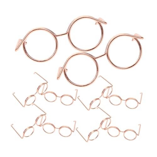 UPKOCH 10st Puppenzubehör Minipuppenbrille Brille Zum Anziehen Der Puppe Puppengläser Zum Basteln Mini-gläser Zum Basteln Minibrille Für Puppen Lustige Brillendekore Puppenbrillen Metall von UPKOCH