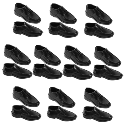 UPKOCH 10st Schuhe Miniaturpuppenschuhe Puppe Winzige Schuhe Babypuppen-Requisiten Schuhe Für Puppen Puppe Verkleiden Sich Kleidung Puppenhausdekorationen Bjd-Schuhe Black Plastik von UPKOCH