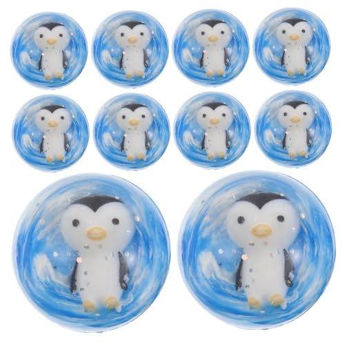 UPKOCH 12 Stk Pinguin-hüpfball Perlenanhänger Für Armbänder Wellen-briefbeschwerer Winter-partybevorzugung Hüpfball Für Meeresball Pinguin-eisberg-spiel Butadienkautschuk Sky-blue von UPKOCH