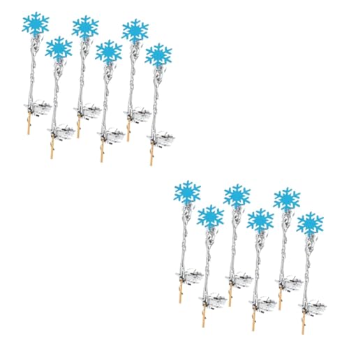 UPKOCH 12 Stk Zauberstab der Regenfee fairy wand camoing fairy tale holzspielzeug Schneeflocken-Sticks Schneeflocke Zauberstab feenhafte Schneeflockenstöcke Hochzeit Engel Zauberstab Blue von UPKOCH