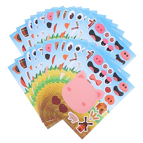 UPKOCH 12St Bauernhof Aufkleber kinderzimmer Sticker tiermotive Sticker Aufkleber für Kinder Machen Sie Schafaufkleber Kunstaufkleber süße Aufkleber Kawaii Gesicht Applikationen Spielzeug von UPKOCH