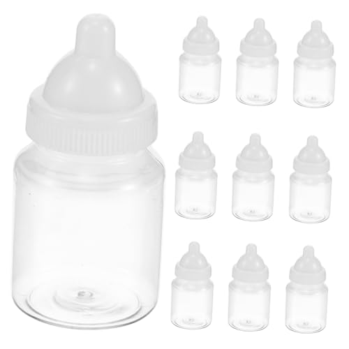 UPKOCH 12er Boxen Süßigkeiten Box Befüllbare Babyflasche Mini-babyflasche Mini-flasche Im Feeder-stil Leckerli-boxen Für Babyflaschen Befüllbare Bonbonflasche Plastik Weiß von UPKOCH