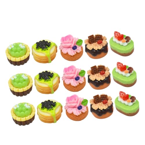 UPKOCH 15 Stück Simulierter Obstkuchen Künstlicher Olivenbaum Realistisches Cupcake Kuchen Topper Set Dekorationslager Puppe Party Dekoration Lebensmittel Obstkuchen von UPKOCH