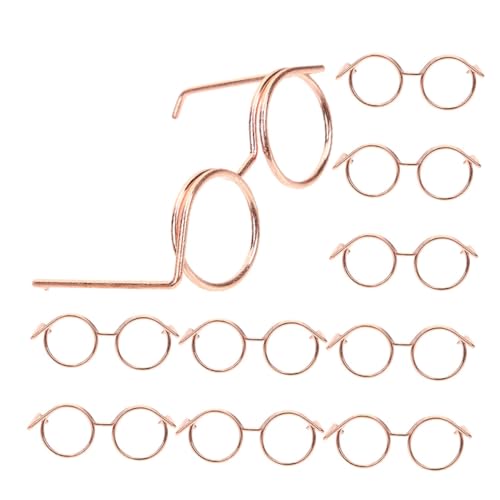 UPKOCH 15st Zubehör Für Puppenbrillen Schnapsgläser Mini-puppenbrillen-Requisiten Puppe Mini-Brille Entzückende Mini-Brille Miniatur-puppenbrille Puppenbrillenverzierungen Metall von UPKOCH