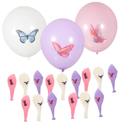 UPKOCH 18 Stk Schmetterlings-Partyballons Ballonpumpe Luftballons für Geburtstagsfeier Neonballons party kinderparty kreative Latexballons Luftballons für die Party Emulsion Rosa von UPKOCH