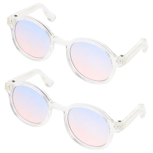 UPKOCH 2 Paar Puppe Mini-Brille Katzen-Sonnenbrille Mini-Brillen-Dekor Puppen Schwarze Sonnenbrille Mini-Puppen-Brille Puppe Mini-Sonnenbrille Puppen-Mini-Brillengestell Plastik von UPKOCH