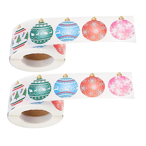 UPKOCH 2 Rollen Aufkleber Weihnachtsdekoration Etikett für weihnachtsbacken personalisierte Sticker Scrapbooking Sticker Weihnachtsgeschenkanhänger Geschenketiketten DIY-Abziehbilder von UPKOCH