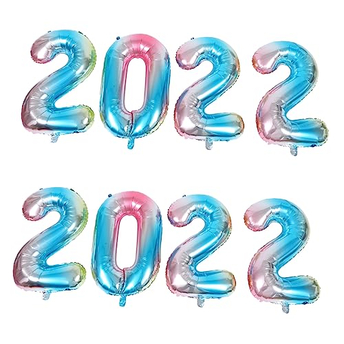 UPKOCH 2 Sätze Ballon 2022 Nummer 2022 Zahlen Foliendekorationen Zahlenballons Tank Helium wandverkleidung wand polsterung 2022 Farbverlaufsballons Zahlen Luftballons Aluminiumfolie von UPKOCH