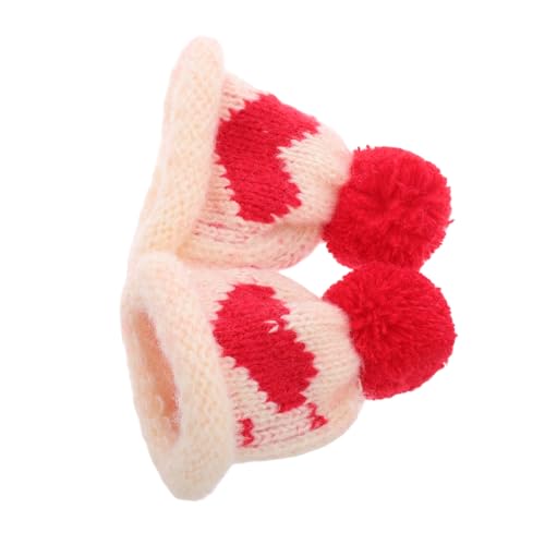 UPKOCH 2 Stück Mini Strick Puppenhüte Weinflaschen Überzug Gestrickte Miniatur Hüte Weinflaschen Aufsatz Kleine Beanie Ornamente Für DIY Handwerk Puppenzubehör von UPKOCH