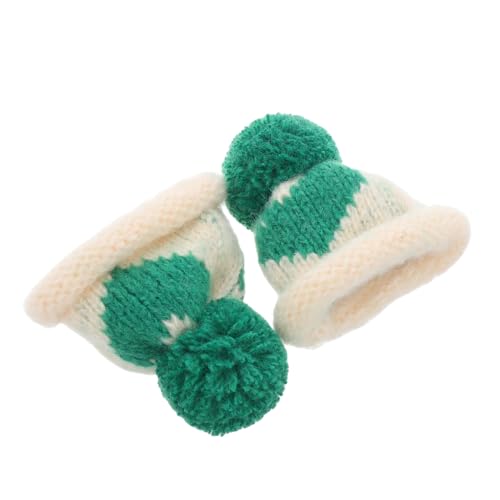 UPKOCH 2 Stück Mini Strick Puppenhüte Weinflaschen Überzug Gestrickte Miniatur Hüte Weinflaschen Aufsatz Kleine Beanie Ornamente Für DIY Handwerk Puppenzubehör von UPKOCH