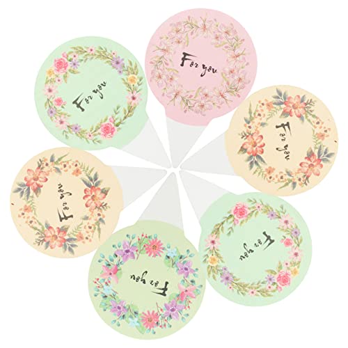 UPKOCH 200 Stück Runde Kucheneinsätze Geburtstags Cupcake Topper Hochzeitstorten Picks Hochzeits Cupcake Topper Hochzeitsdekoration Niedliche Cupcake Topper Dekor Design von UPKOCH