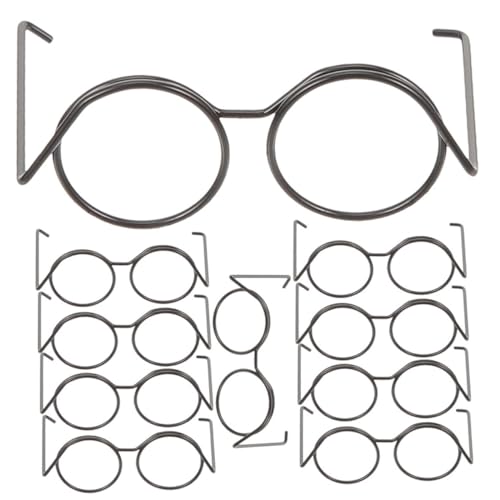 UPKOCH 20St Puppe Mini-Brille aus Metall Puppenbrillen Miniatur Mädchen dekorative Glasdekore klein leuchtbrillen Puppen Kleidung Puppe Sonnenbrille Puppengläser zum Basteln Black von UPKOCH