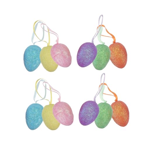 UPKOCH 24St Ostereier Bausatz Kühlschrank Eierhalter Osterparty-Ei Glitzer hängende Eier Osterschmuck Nest easter bunny easter eggs ostergeschenk Osterei- osterfestverzierung Schaum von UPKOCH