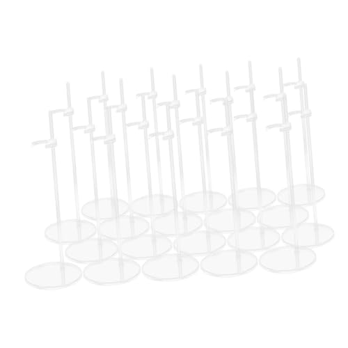 UPKOCH 25st Puppenständer Mini Plüsch Mädchen Puppenhausmöbel Anzeige Puppengestelle Gestell Für Puppe Zubehör Für Den Puppenladen Actionfigurenständer Transparent Plastik von UPKOCH