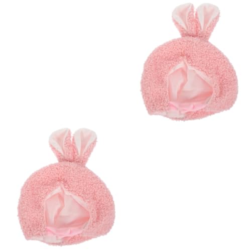 UPKOCH 2St Plüschpuppenhut rosa Hut Kappen Kleiner Hut DIY stütze Mini-Tops-Hut Plüsch Puppenmütze Gastgeschenke Puppenhüte Kleidung schmücken Kleine Puppe Dekorationen Baby Plüsch von UPKOCH