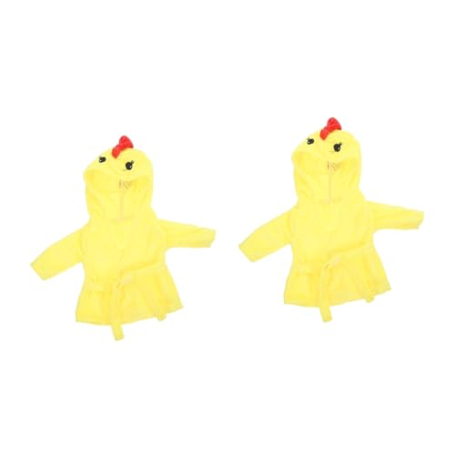 UPKOCH 2St Puppenpyjama Puppenkleidung Puppenrobe puppenbademantel Kleidung für Babypuppen Puppen-Outfits Gewand für Spielzeugpuppen Zubehör für wiedergeborene Puppen Flanell Yellow von UPKOCH