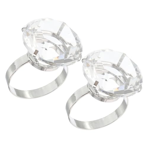 UPKOCH 2st Große Diamantring-requisiten Ring Abstandsperlen Miniaturdekoration Zubehörständer Große Requisiten Diamant-ring Elegante Haarnadeln Brautring Mini-dekoration Glas Transparent von UPKOCH