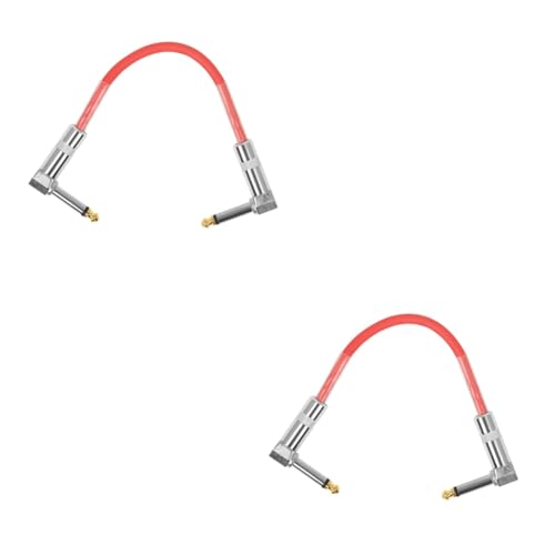 UPKOCH 2st Kabel Für Elektrische Gitarre Gitarrenpedalbrett Kopfhörer Verlängerungskabel Leistung Tuner Kette Wirkung Gitarrenkabel Trs-kabel Reverb-pedal Gitarrenpedale Ampere Pvc Rot von UPKOCH