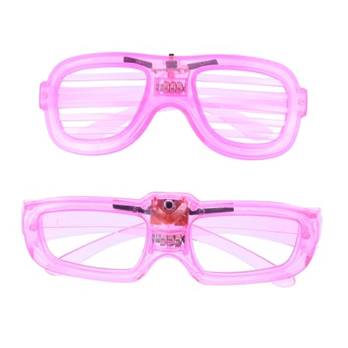 UPKOCH 2st Leuchtende Gläser Schnapsgläser Parteigeführte Brillen Lustige Brille Unisex-led-brille Geführte Kreative Brillen Musikfestival-brille Party Feier Gläser Plastik Rosy von UPKOCH