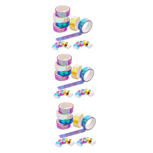 UPKOCH 3 Sätze Farbverlaufsband Regenbogen Klebeband Tagebuch Washi Tape Dekoratives Washi-tape Farbiges Klebeband Wasserfestes Klebeband Kinderband Klebeband Für Kinder Pvc 18 Stück * 3 von UPKOCH