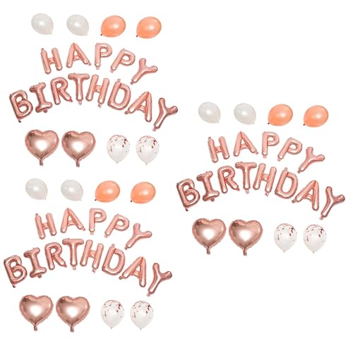 UPKOCH 3 Sätze Geburtstagsballon-set Alles Zum Geburtstag Luftballons Goldenes Alles Zum Geburtstagsbanner Dekorationen Für Geburtstagsfeiern Girlandendekor Emulsion Rose Gold von UPKOCH