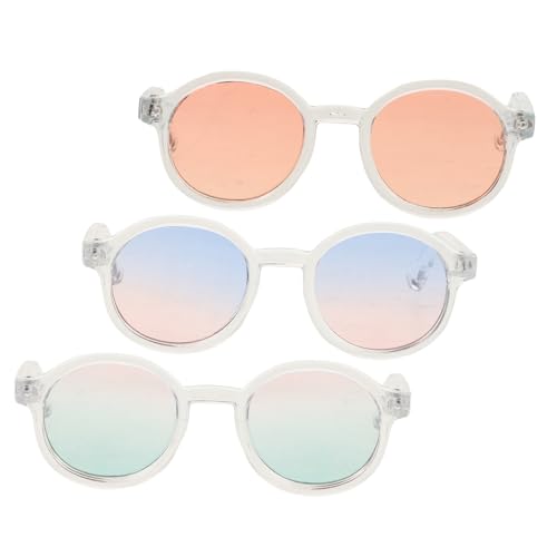 UPKOCH 3 Stück Puppengläser Puppenhaus Mini Spielzeug Spielzeug Kinderspielzeug Spielzeughaus Miniatur Puppenbrille Mini Brille Für Puppen Mini Puppen Ankleidebrille Runde von UPKOCH