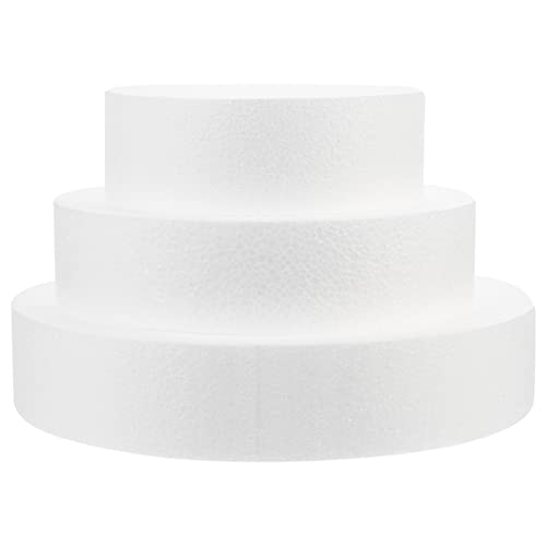 3 Stücke Styropor Torten Rund Form Styroporscheiben 3 Stöckig Cake Tortenrohling Kuchen für Hochzeit Geburtstagstorte DIY Basteln Handwerk von UPKOCH