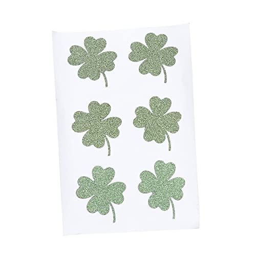 UPKOCH 36St dekorative Aufkleber Glitzernde Sticker für Party Glitzernde Sticker für Bastelprojekte st. Patrick-Label-Aufkleber Grüner Kleeblatt-Aufkleber Etiketten Nagelaufkleber Funkeln von UPKOCH