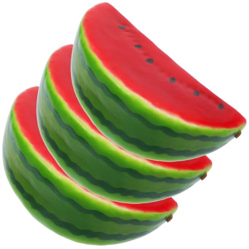 UPKOCH 3St Modell Wassermelone Obstladen-Ausstellung gefälschte Wassermelonenscheibenfrucht künstliche früchte sommerdeko Simulation von Wassermelonenscheiben Wassermelonen-Dekor Schaum von UPKOCH